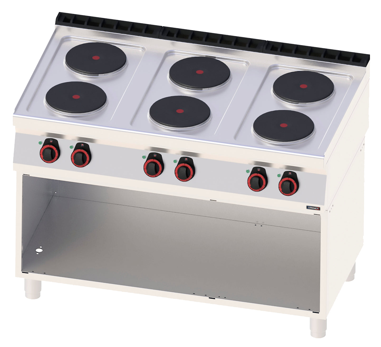 Electric cooker 6 burners with open cabinet 120 - C7FOE6F120S