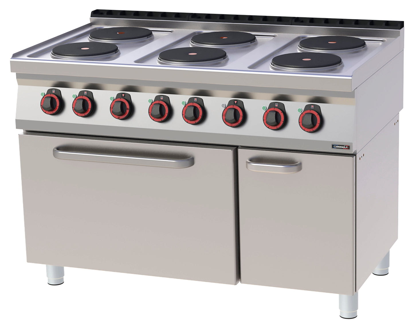 Electric 6 burners cooker with static electric oven GN 2/1 120 - C7FOE6FFS120