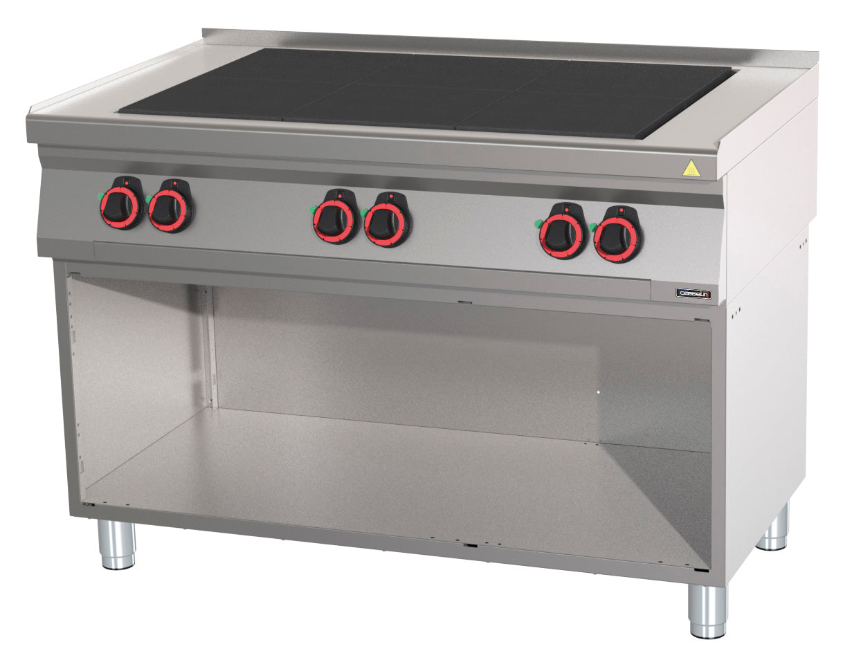 Electric cooker 6 solid tops 120 with open cabinet - C7FOE6P120S