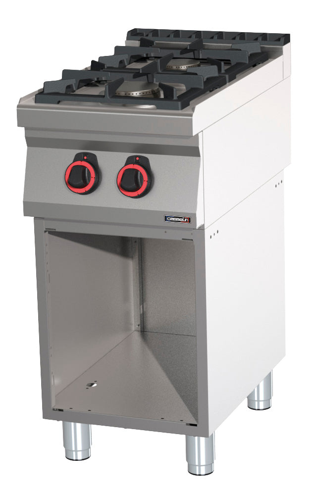 Gas cooker 2 burners with open cabinet 40 - C7FOG2F40S