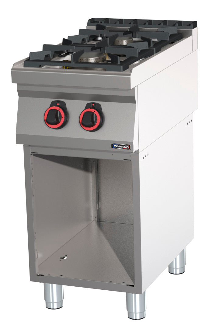 Gas cooker 2 burners with open cabinet HP 40 - C7FOG2FHP40S