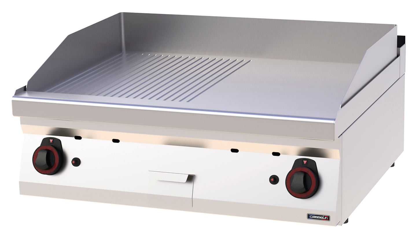Gas griddle plate Grooved Smooth Cast iron 80 - C7PASFRLG80