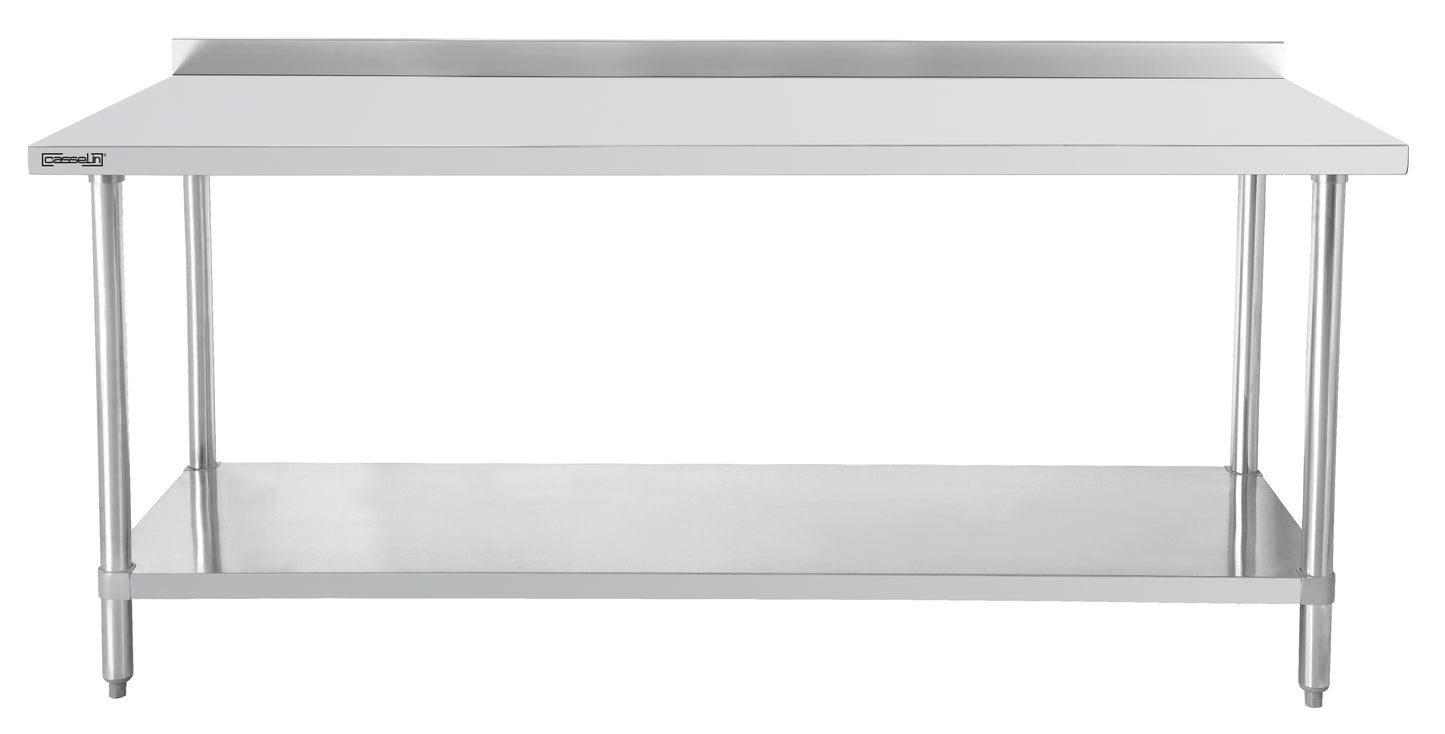 Workbench stainless steel 700 with backsplash and shelf 1200 mm - C7TTDE120