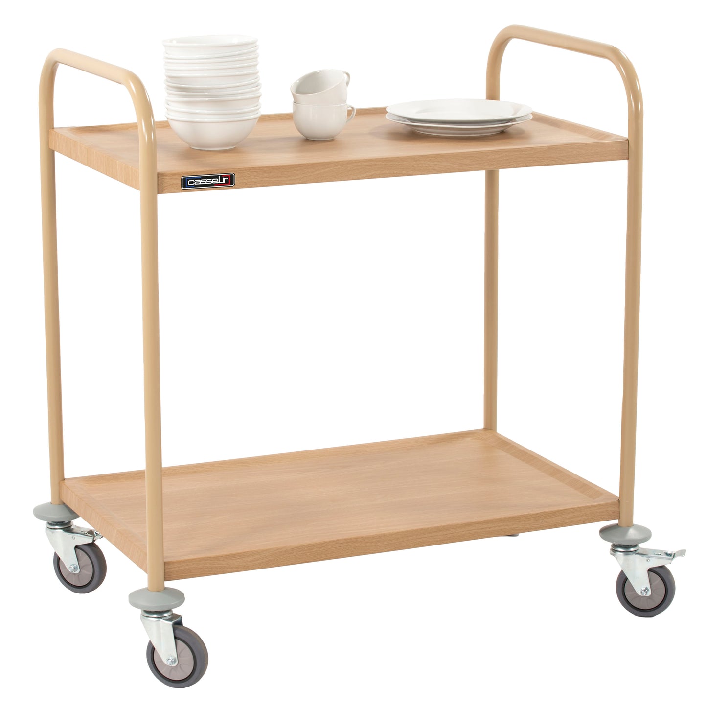 Serving cart in wood effect 2 trays - CCSB2P