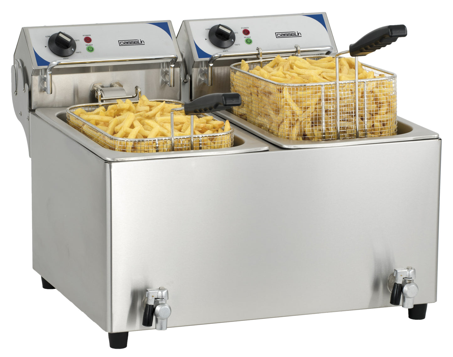 Electric deep fryer with drain tap 2 x 10 liters - CFEV102B