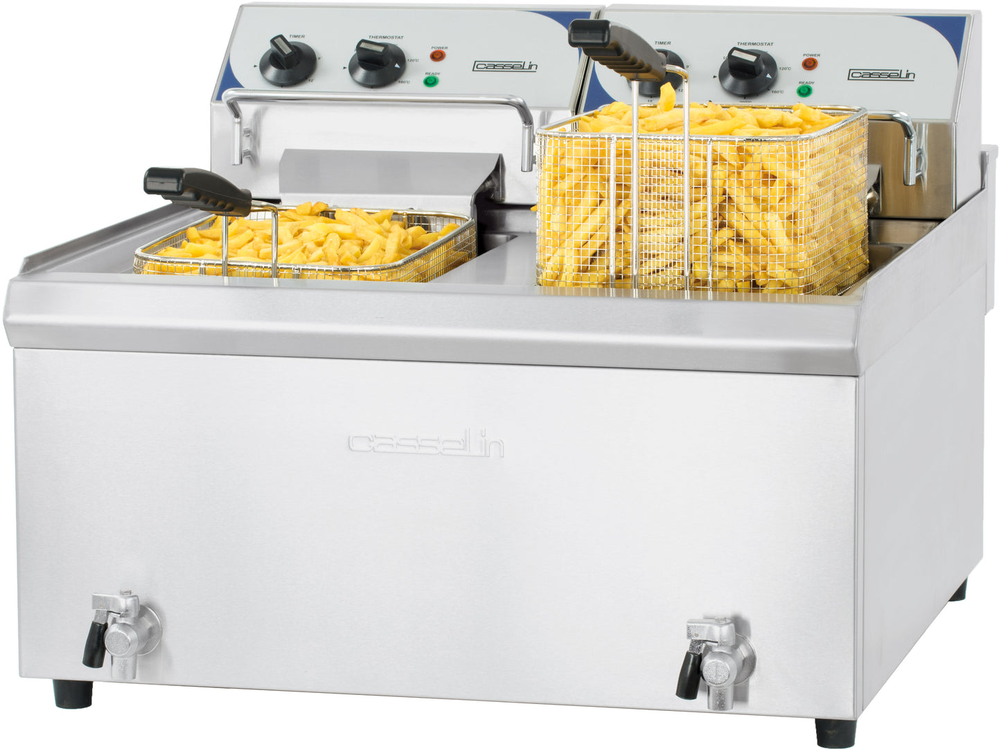 Electric fryer 2 x 10 liters with drain tap high efficiency - CFEV102TC