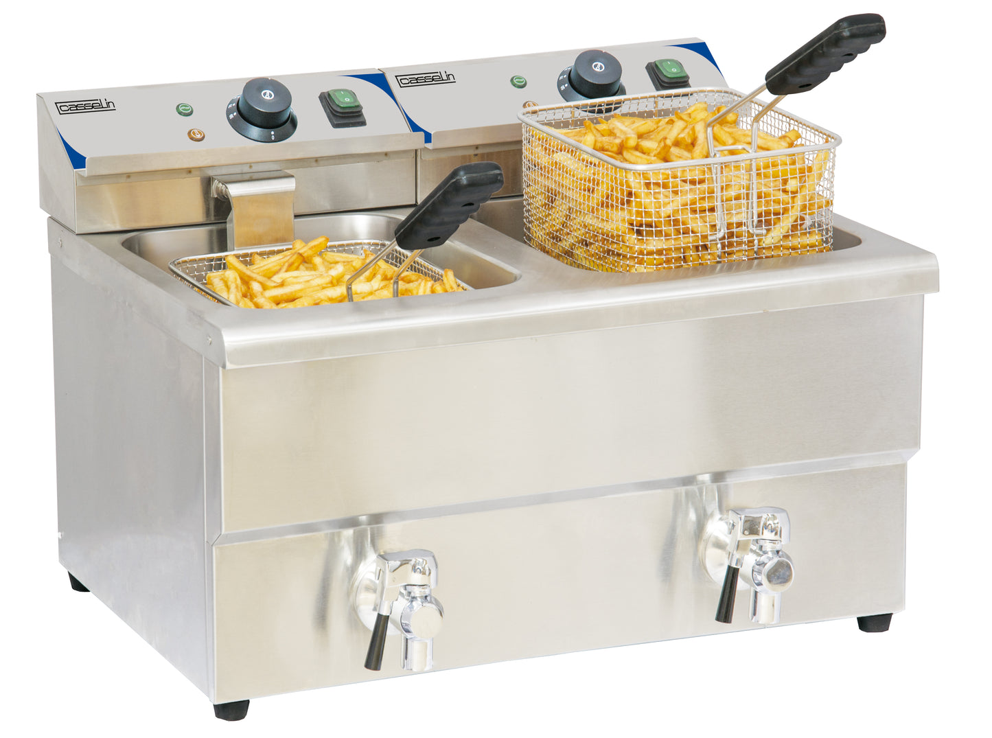 Electric deep fryer with drain tap 2 x 8 liters - CFEV82