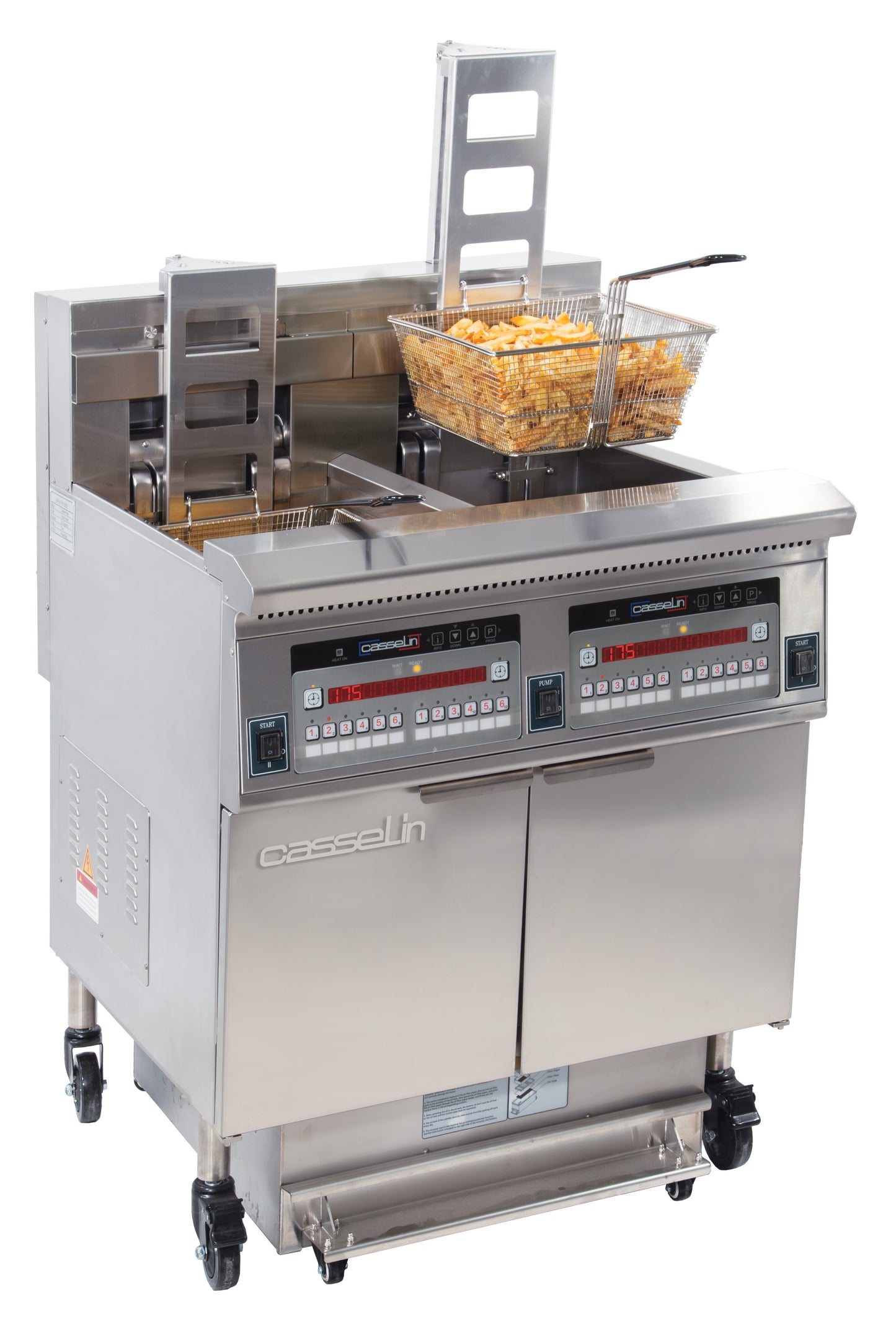 Electric fryer with automatic lift and filtration 2 x 22 liters 17+17kW - CFPRAF222