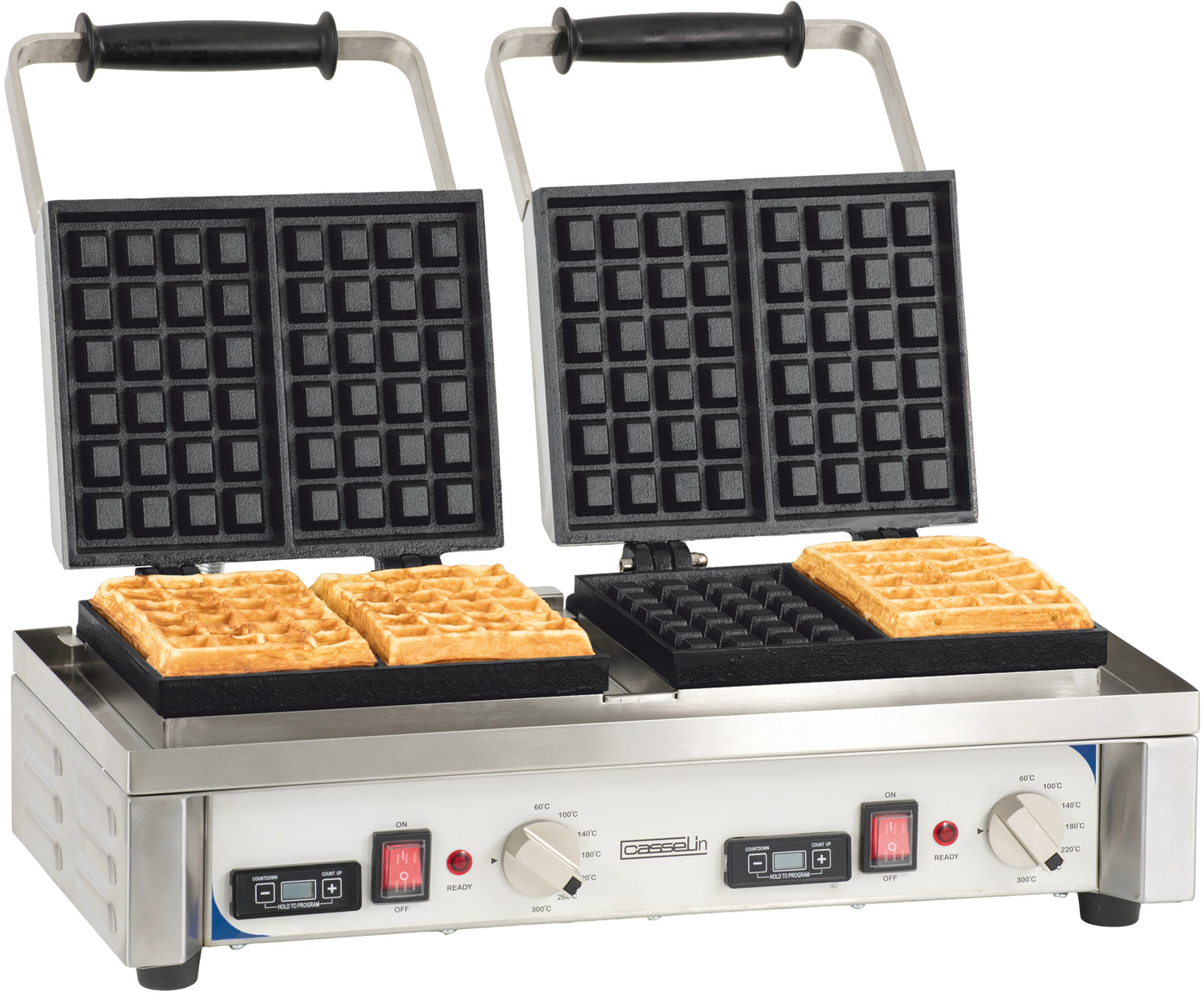 Double professional waffle maker 90° opening - CG90D