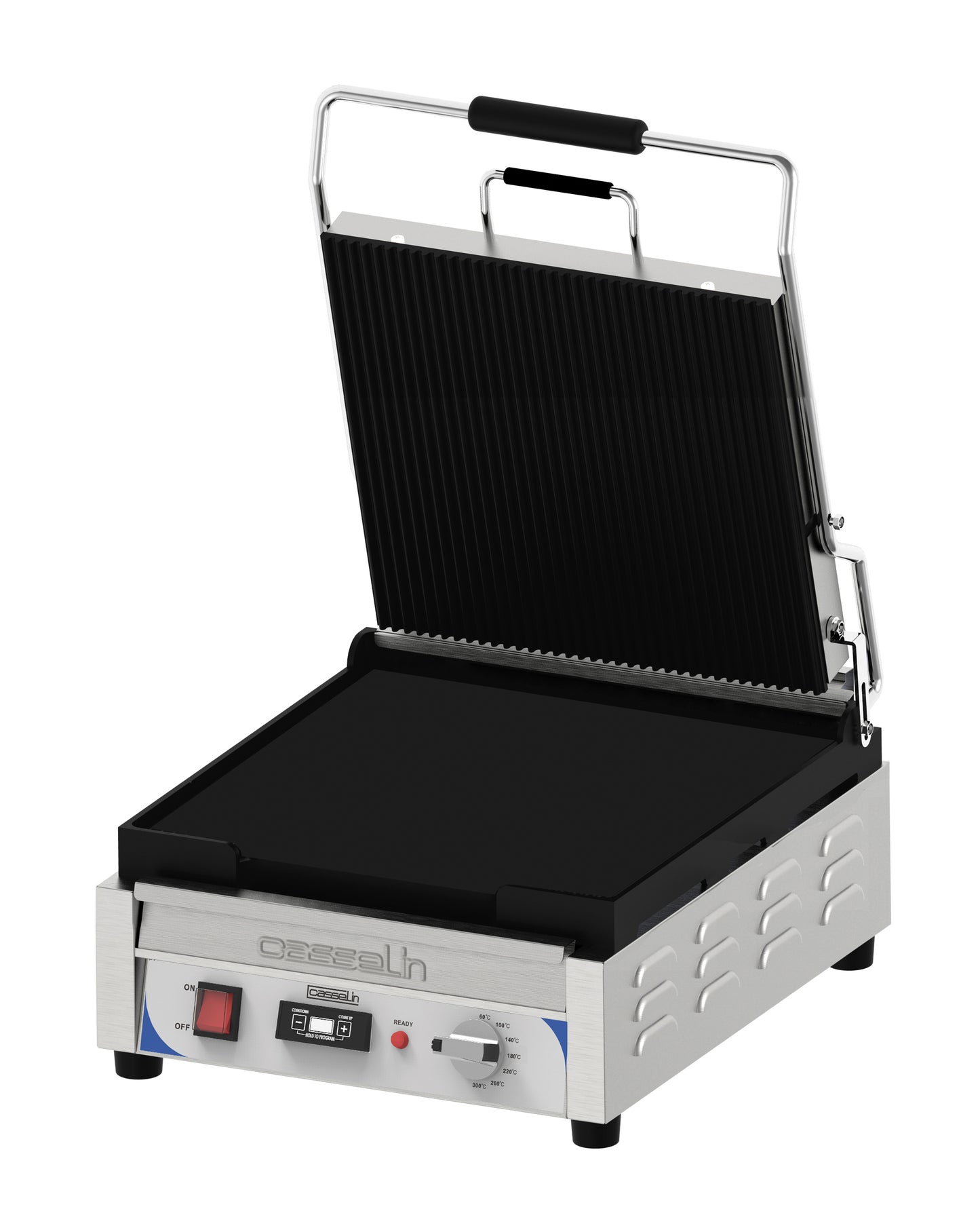 Contact grill Premium grooved - smooth with timer - XL - CGPRLXLPT