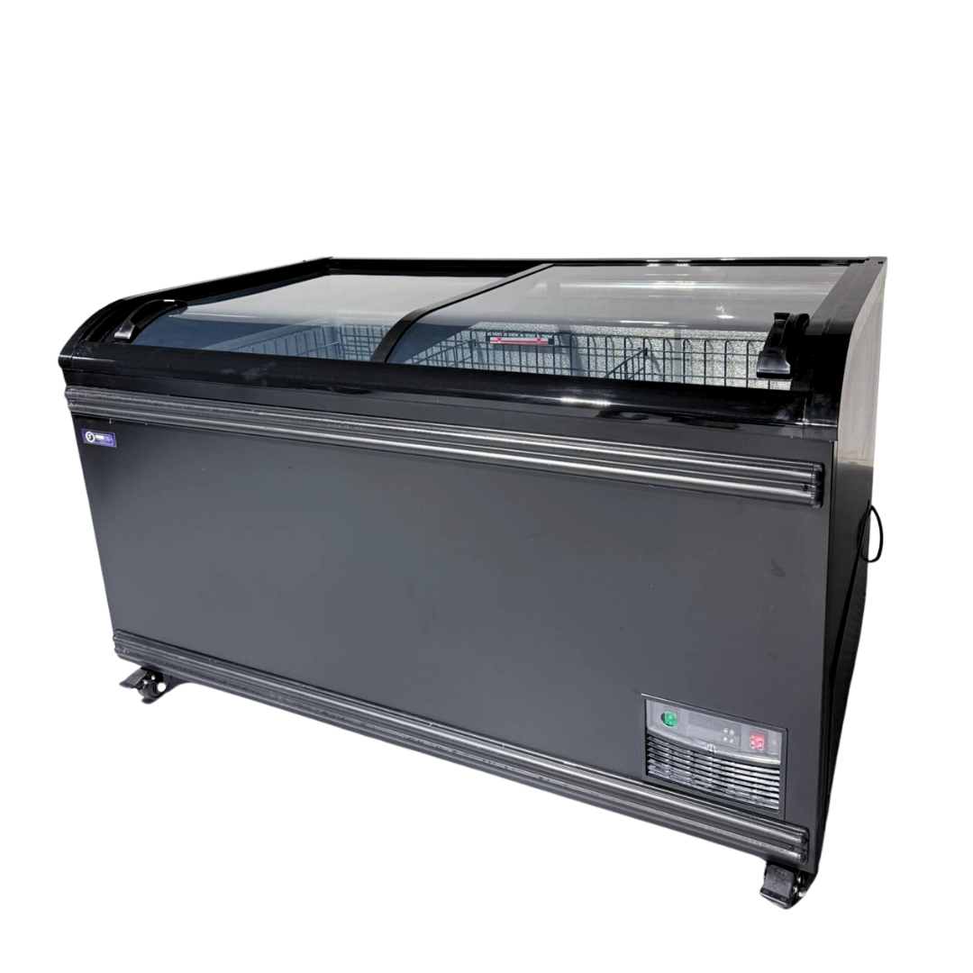 Heavy Duty Glass Lid Chest Freezer Sliding Door 1.4m