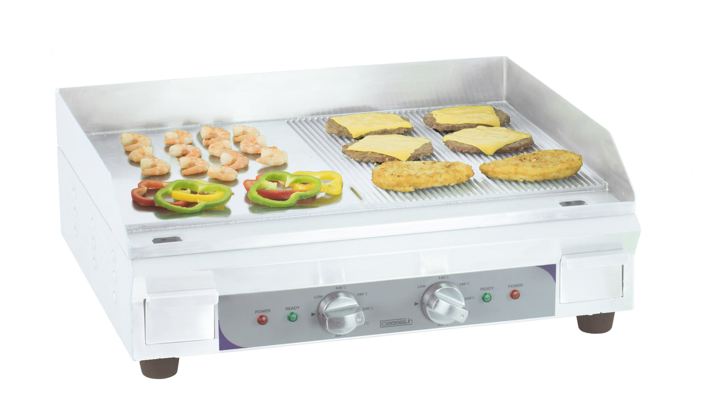 Electric griddle smooth - grooved plate Premium - CPASGMRLP