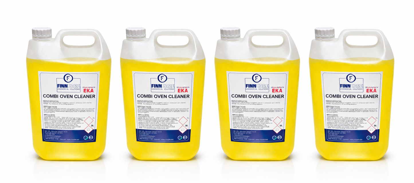 Four bottles of Frosch Combi Oven Cleaner on a white background