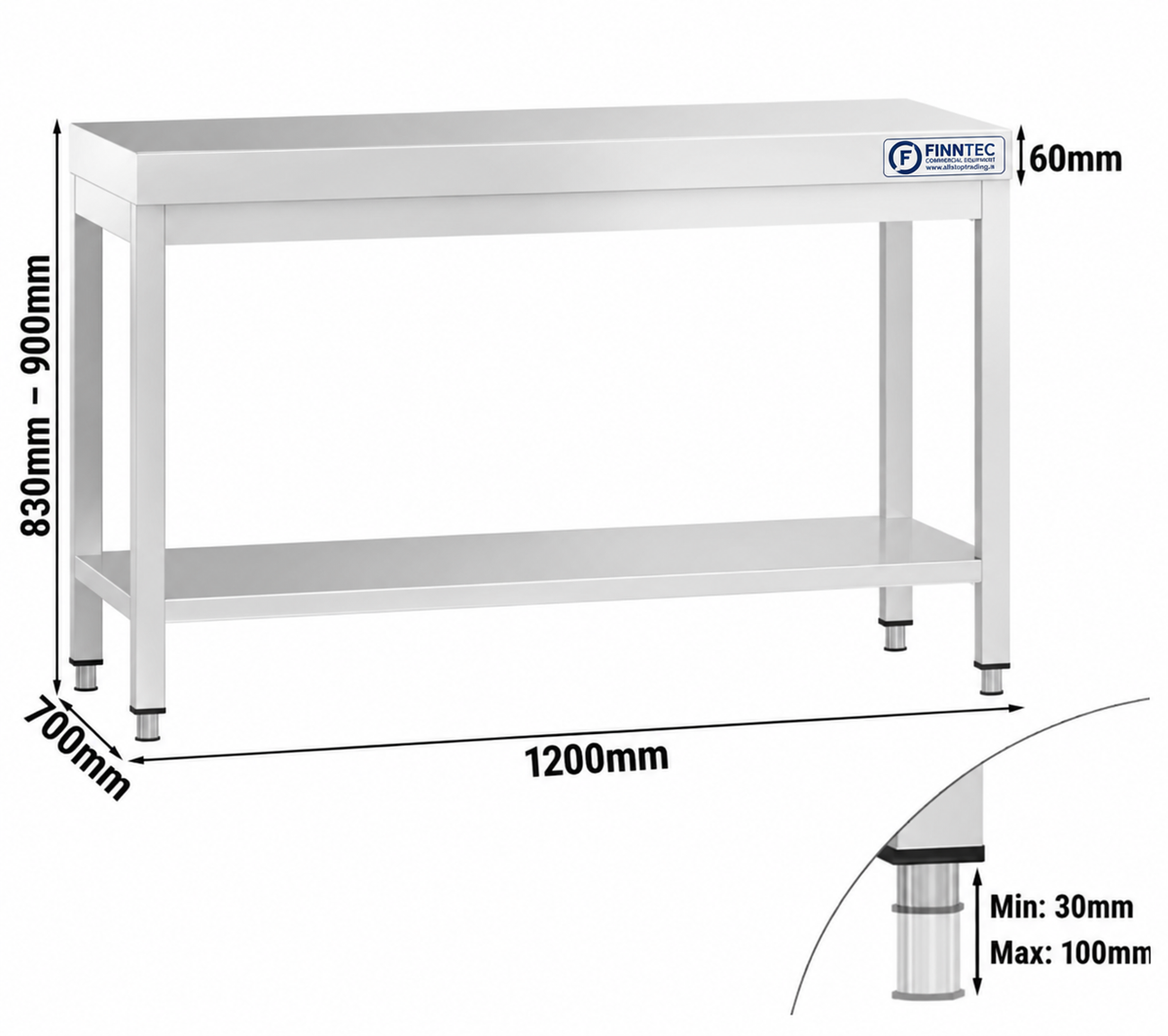 Stainless Steel Work Table 1200 x 700 mm