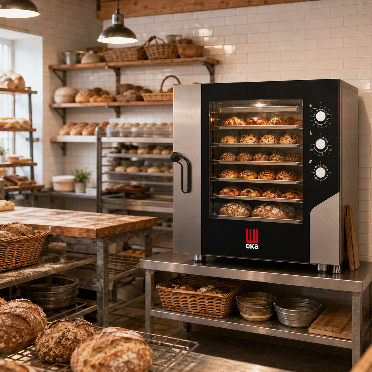EKA - MKF 664 S - Electric combi oven 6 trays 600 x 400 mm with electromechanic panel without steam