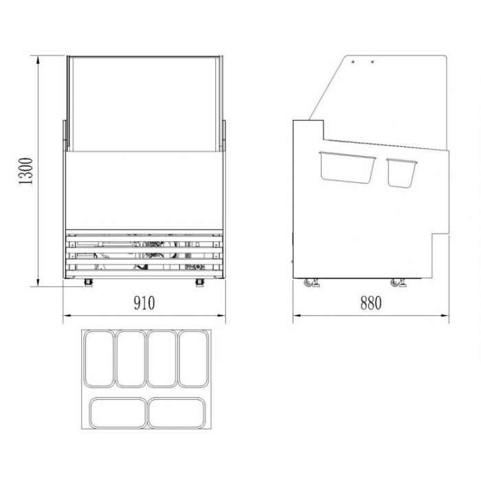 Combisteel Ice Cream Display Komodo 6X5L - SKU 7487.0250 All Stop Trading