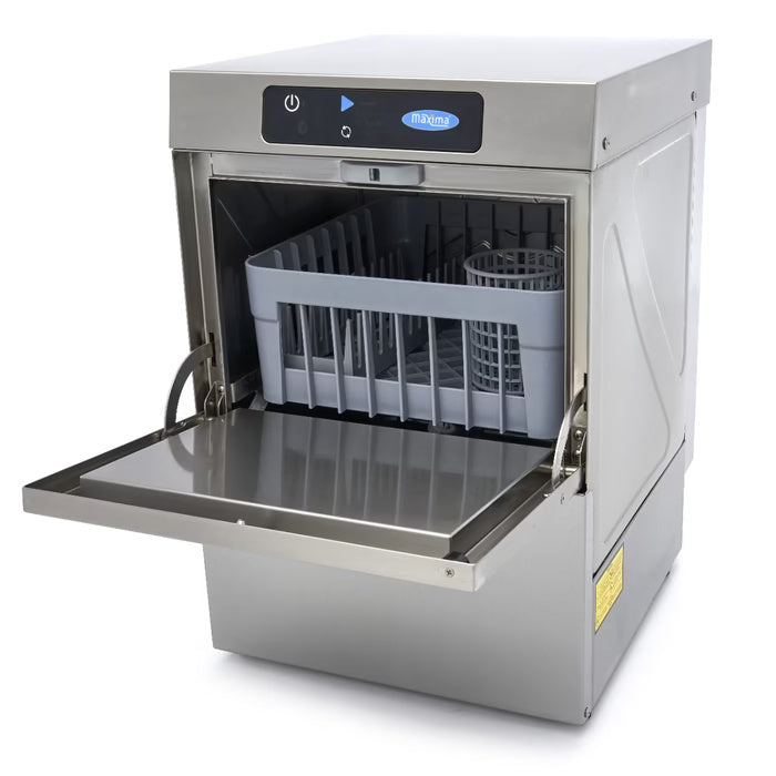 Maxima Glass Washer - 35 x 35cm - with Drain, Rinse Aid and Soap Pump - Digital Display - 230V - SKU 09211001 All Stop Trading