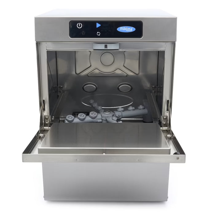 Maxima Glass Washer - 35 x 35cm - with Drain, Rinse Aid and Soap Pump - Digital Display - 230V - SKU 09211001 All Stop Trading