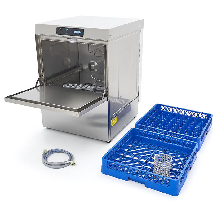 Maxima Undercounter Dishwasher - 50 x 50cm - with Drain, Rinse Aid and Soap Pump - Digital Display - 400V - SKU 09211007 All Stop Trading