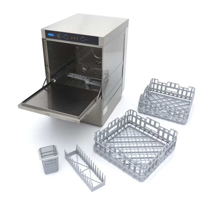 Maxima Undercounter Dishwasher - 40 x 40cm - with Drain, Rinse Aid and Soap Pumps - 230V - SKU 09240030 All Stop Trading