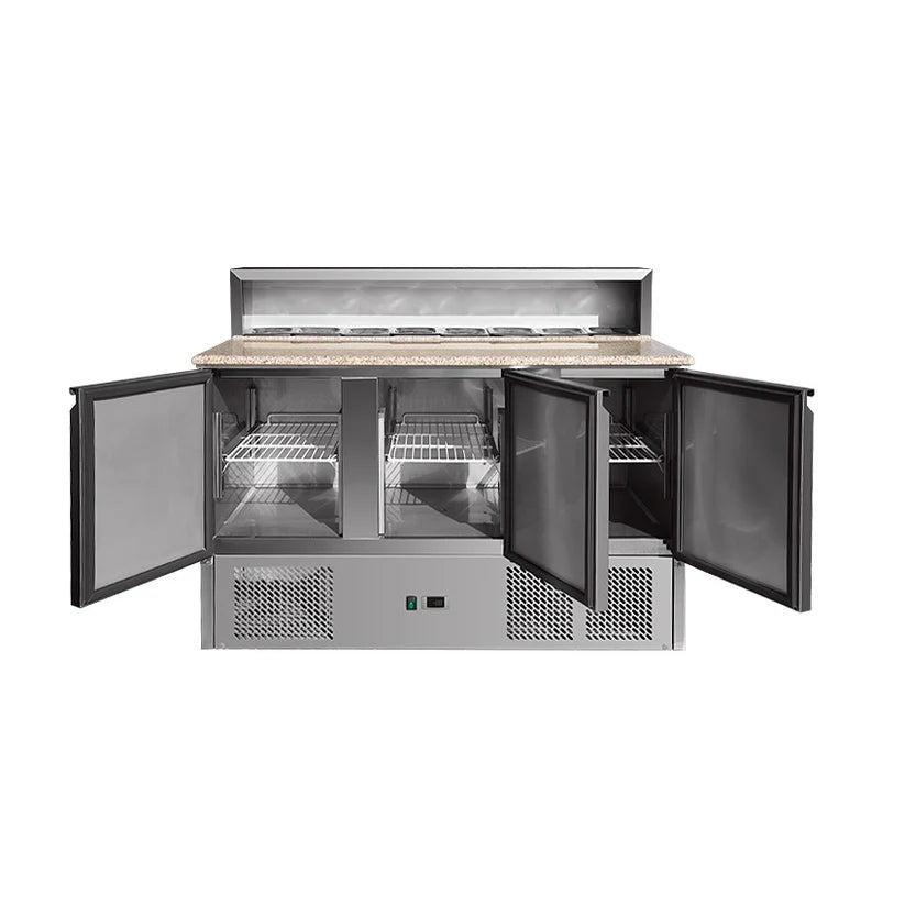 Refrigerated Pizza Saladette with 3 Doors - THPS903 All Stop Trading