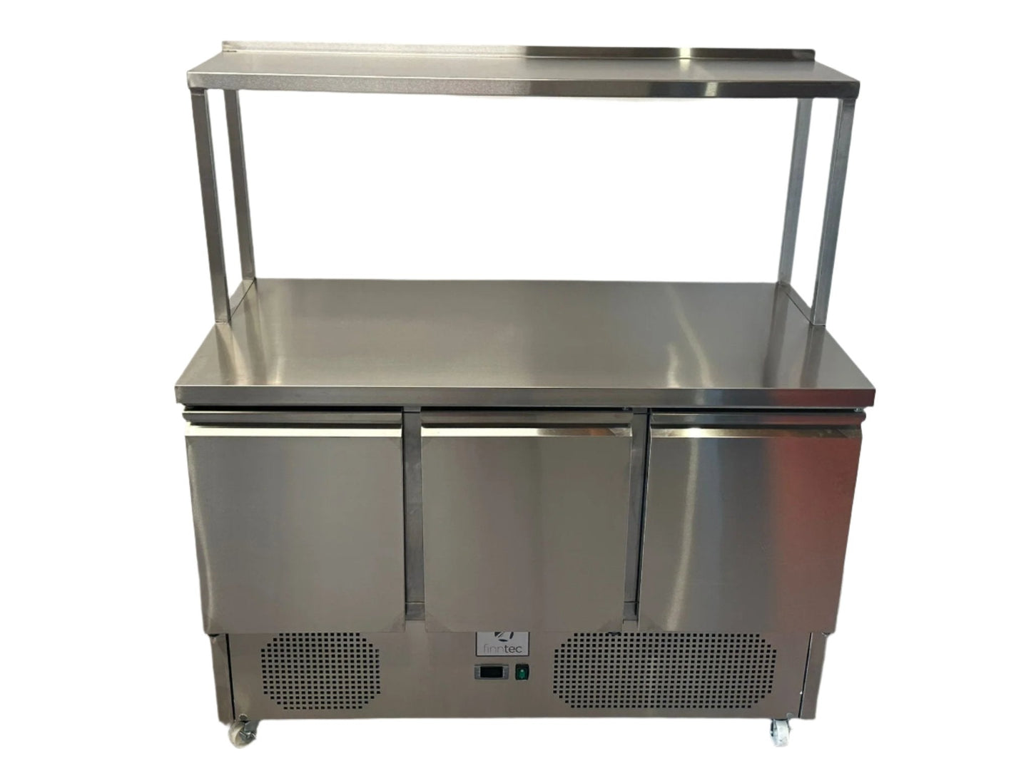 finntec-3-door-worktop-fridge with Over-Shelf