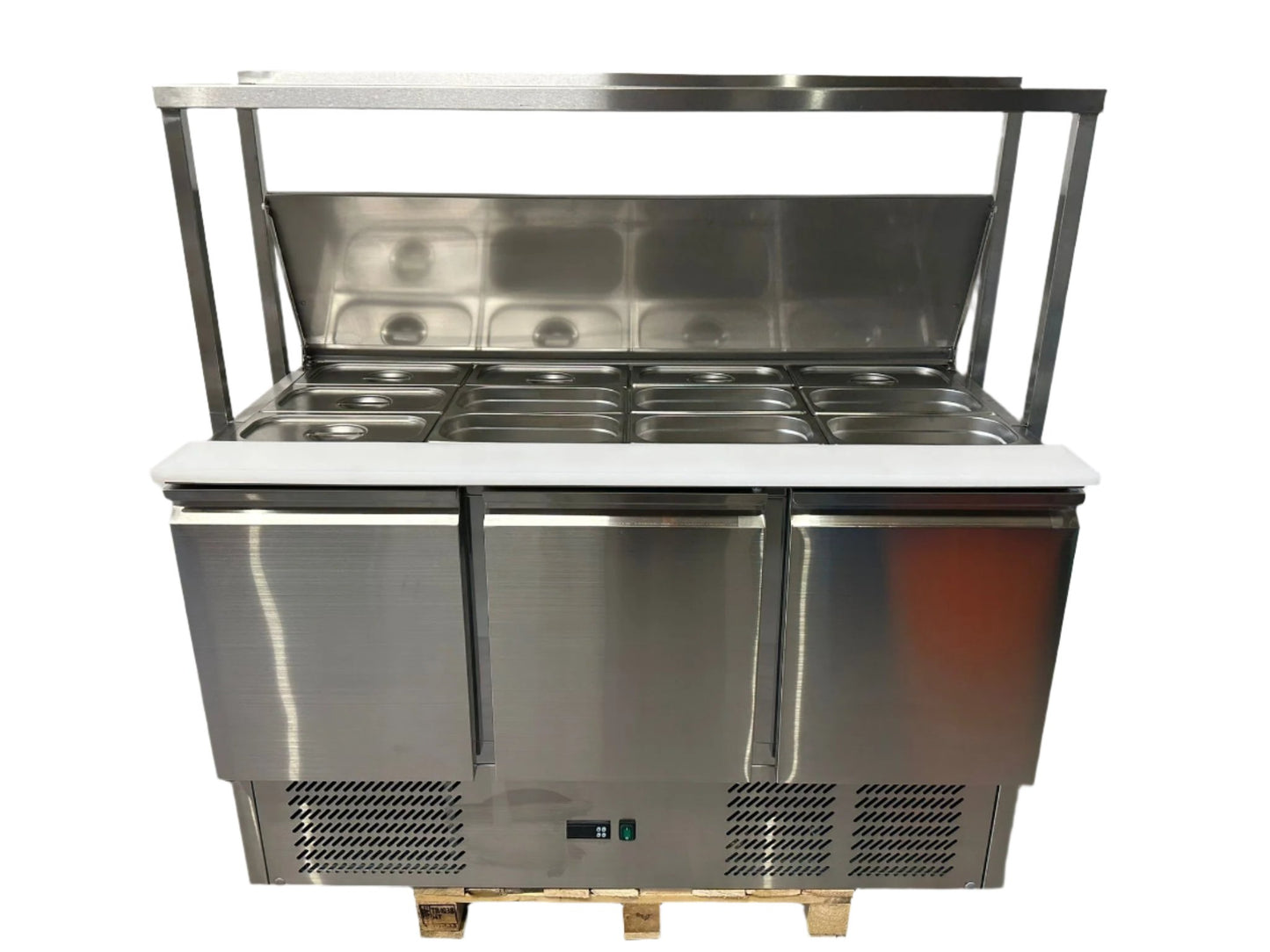 Finntec 3 Doors Saladette fridge + over-shelf OT1365FN All Stop Trading