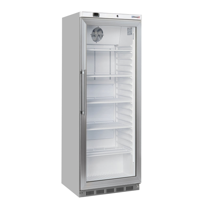 Upright glass door fridge 400 L Steel - CAPV400L