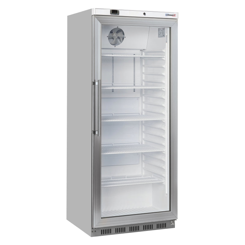 Upright glass door fridge 600 L Steel - CAPV600L