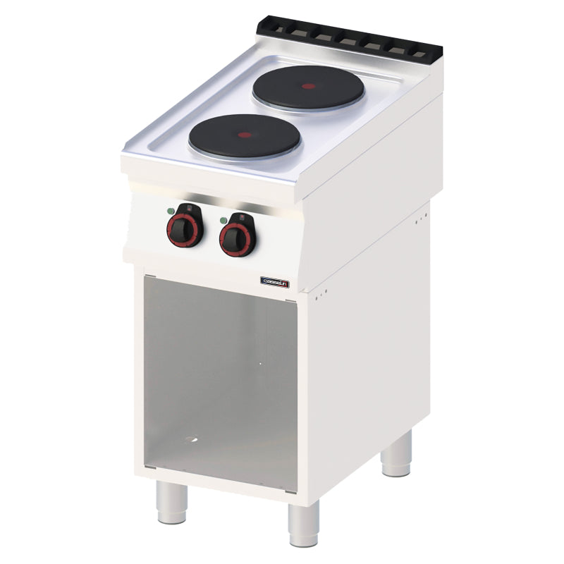 Electric cooker 2 burners with open cabinet 40 - C7FOE2F40S