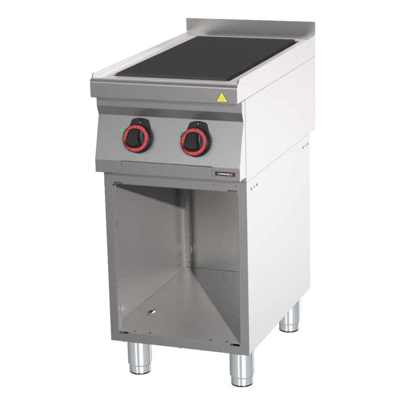 Electric cooker 2 solid tops 40 with open cabinet - C7FOE2P40S