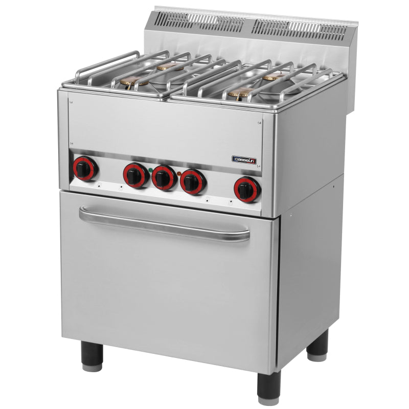 Gas cooker 4 burners with electric ventilated oven GN 1/1 66 - C6FOG4FFEV66