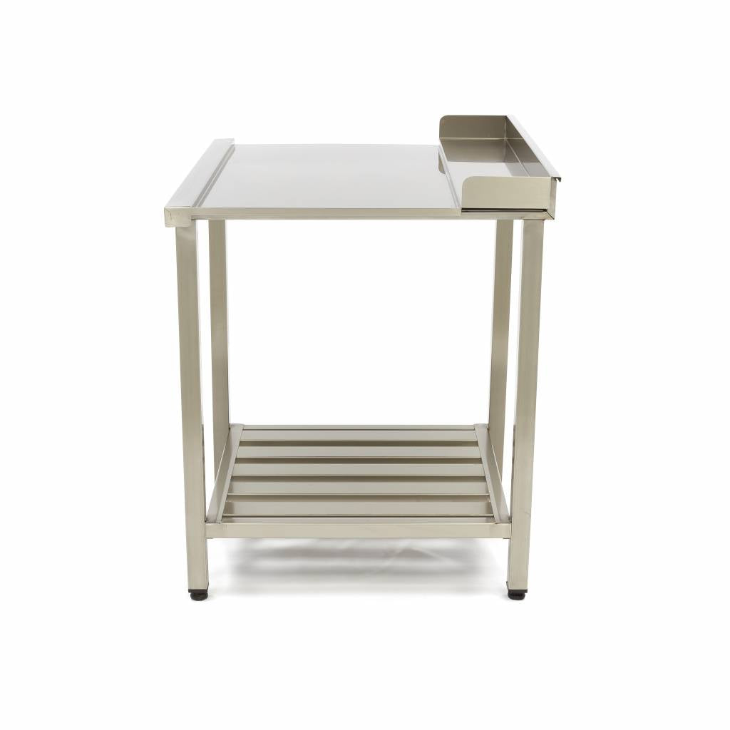 Dishwasher Table - 90 x 75cm - Right - with Backsplash and Storage Shelf