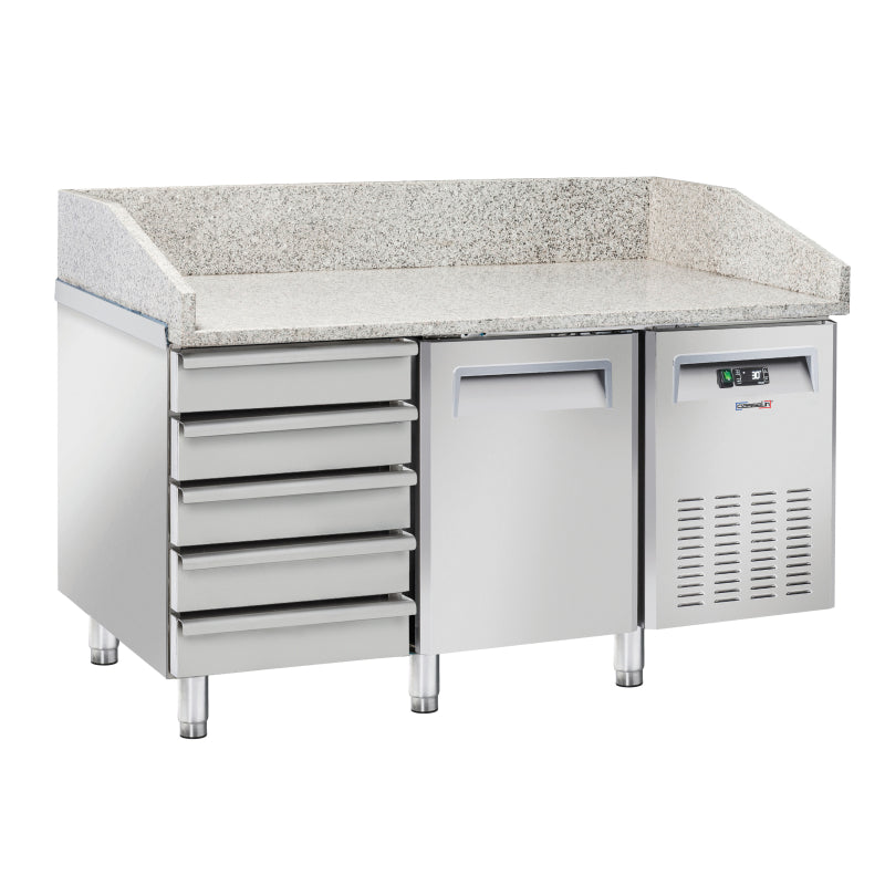 Refrigerated pizza counter 5 drawers 1 door - CTAPZR5T1P