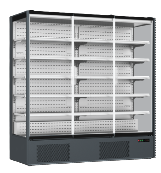 unifrost-fdr3-frameless-multideck-3-hinged-doors-on-castors-1875-740-2010-5-shelf