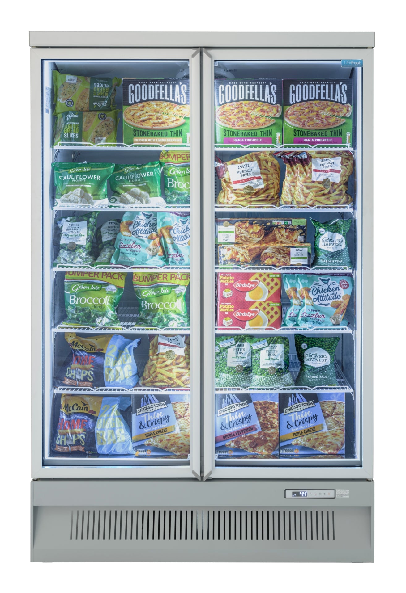 unifrost-hvf2-2-door-hinged-display-freezer-1253-760-2003-5-shelves-per-door