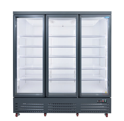UNIFROST HVR33B 3 DOOR HINGED DISPLAY REFRIGERATOR 5 SHELVES PER DOOR GRAPHITE BLUE
