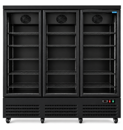UNIFROST HVR33B 3 DOOR HINGED DISPLAY REFRIGERATOR 5 SHELVES PER DOOR GRAPHITE BLUE