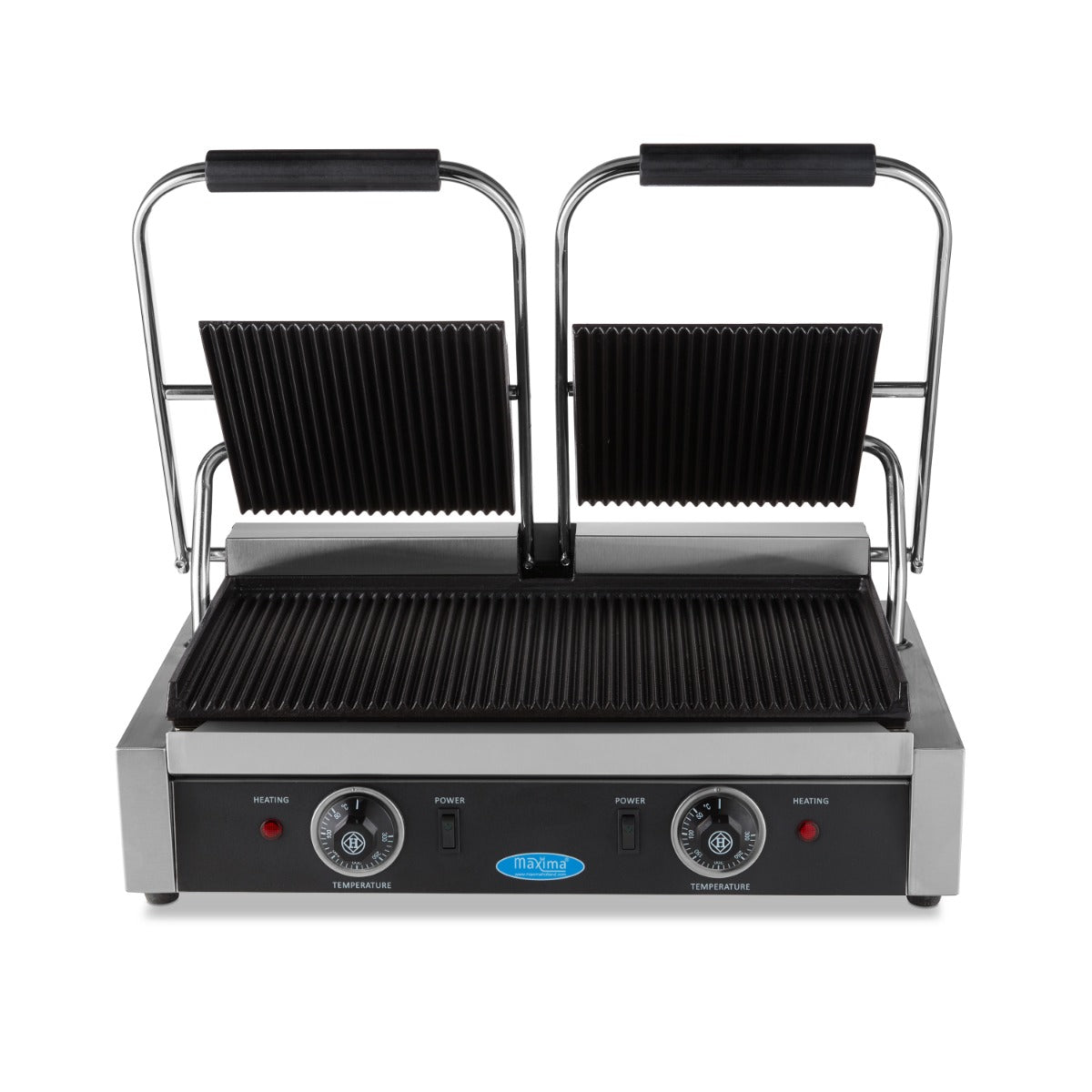 Contact Grill - Grooved - Double Grill Plate - 2 x 22cm