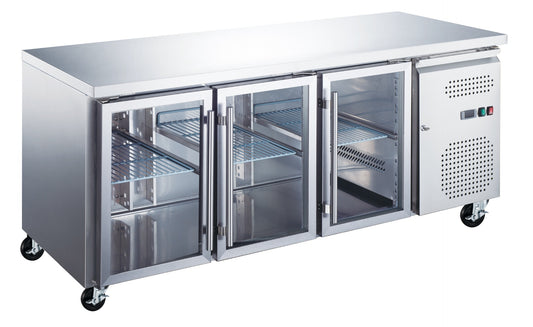 Counter Fridge - 180cm - 3 Glass Doors