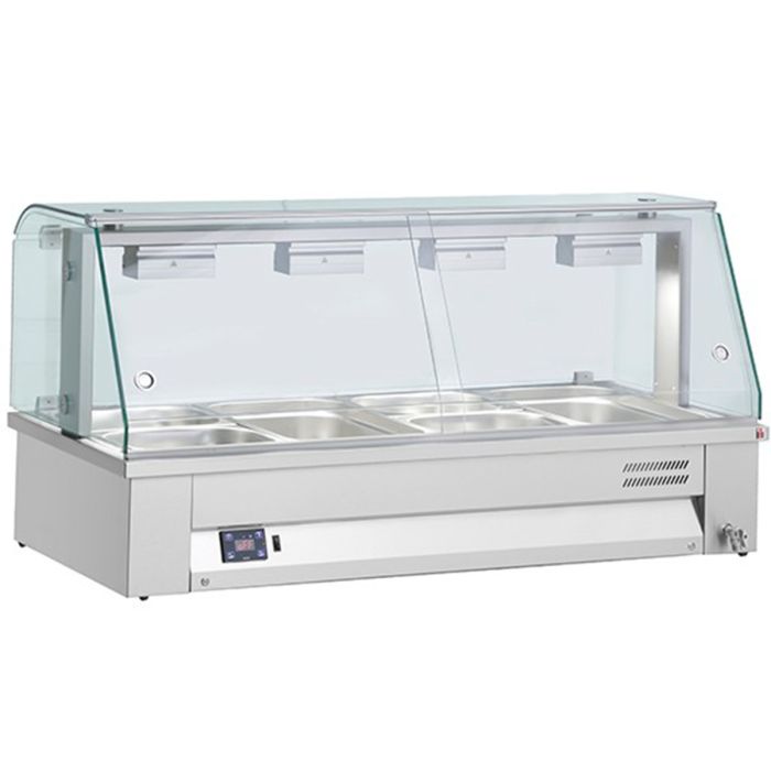 Counter Top Bain Marie With Glass Canopy 4 x GN1/1