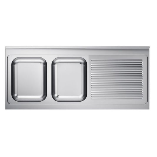 700 SINK UNIT TABLETOP 2 LEFT 1600 - SKU 7013.1160  All Stop Trading