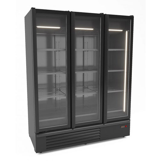 REFRIGERATOR 3 GLASS DOORS BLACK 1555L - SKU 7072.1120  All Stop Trading