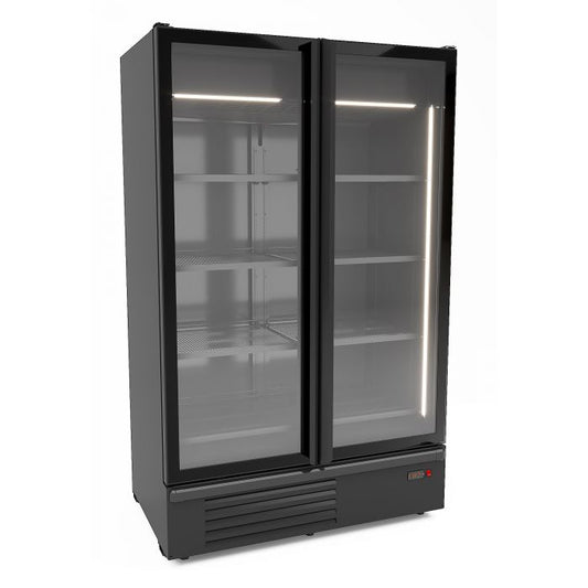 FREEZER 2 GLASS DOORS BLACK 1230L - SKU 7072.1140  All Stop Trading