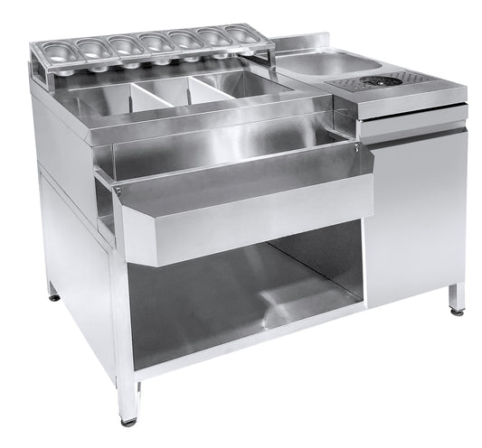 cocktail-bar-station---incl.-sink,-glass-rinser,-gn-containers-and-speedrail-for-bottles