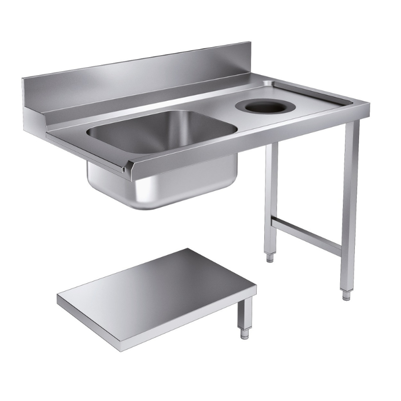 ENTRY TABLE BOTTOM SHELF WITH WASTE HOLE 1200 RIGHT FOR 7280.0045-0046 SKU 7106.0020 All Stop Trading