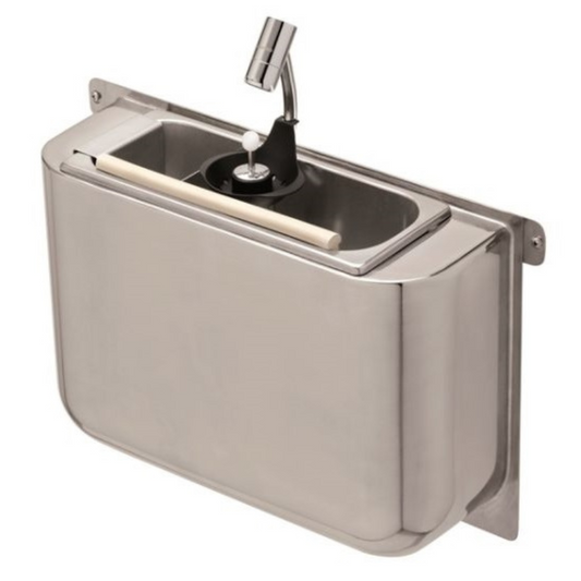 SINK FOR ICE CREAM SCOOP WITH SCOOP SHOWER 410X120X270  WITH WATER DRAIN HOLE WATER CONNECTION AND OVERFLOW PIPE SKU: 7108.0035 All Stop Trading