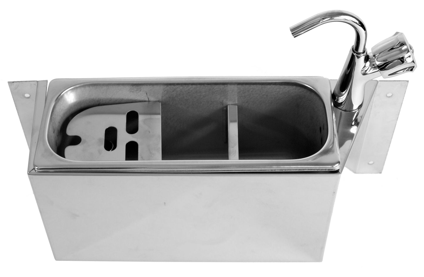 sink-for-ice-cream-scoop-with-water-tap-380x120x150-with-water-drain-hole-water-connection-and-overflow-pipe