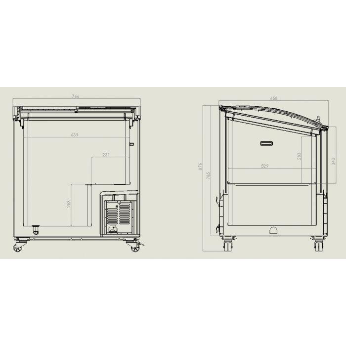 CHEST FREEZER GLASS COVER 198 L SKU 7151.1000