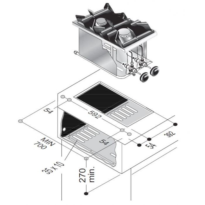 GAS RANGE 2 BU. 9KW SKU 7266.0005 All Stop Trading